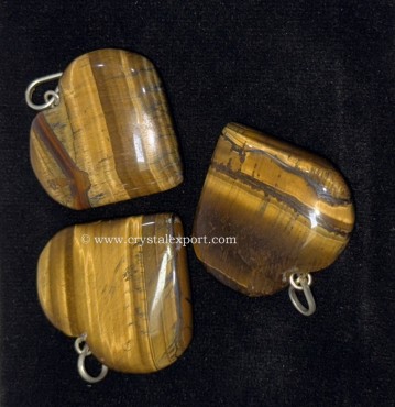 Tiger Eye Tiny Heart Pendants