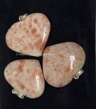 Sunstone Tiny Heart Pendants