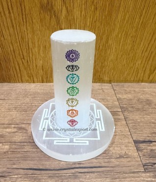Selenite Charging Tower with Shree Yantra